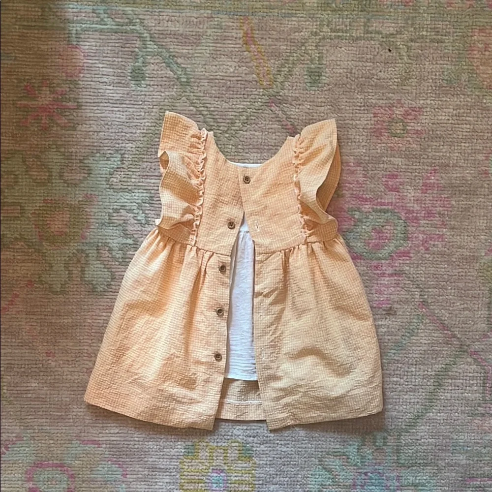 Adorable Peach Ruffle Dress - Picture 2 of 2